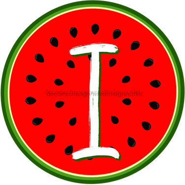 Personalized Watermelon Sign Initial Monogram Decoe-4086-Dh-Custom 18 Wood Round